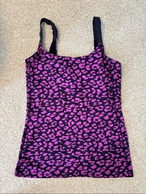 lululemon athletica Purple and Black Leopard Print Tank Top